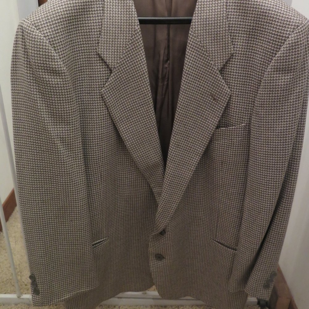 Saks Mani Giorgio Armani Dark Grey Olive Taupe Jacket 46R Single Breasted SC4